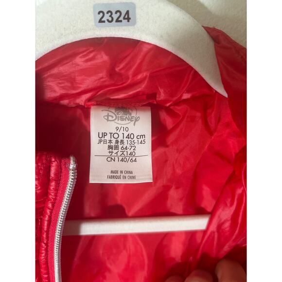 Girl's Disney Red Mini Mouse Puffy Long Sleeve Jacket Sz 9/10 - Picture 2 of 3
